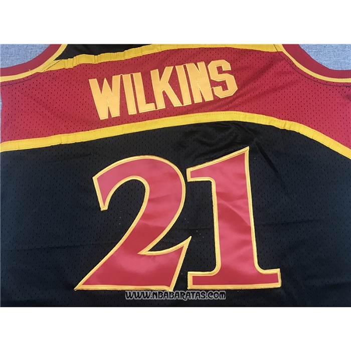 Camiseta Atlanta Hawks Dominique Wilkins #21 Mitchell & Ness 1986-87 Negro